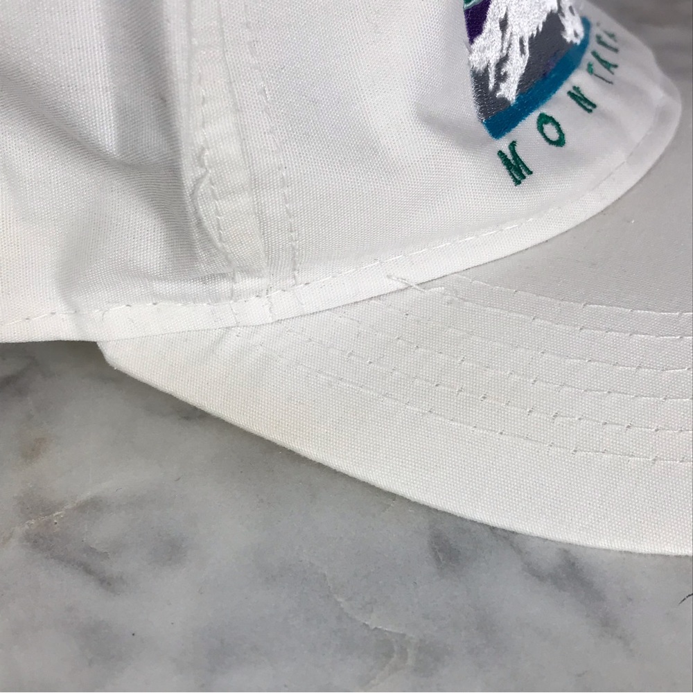 Montana Glacier National Park 80s Vintage White SnapBack Rocky Mountains Hat OS - Picture 11 of 12